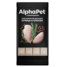 AlphaPet Superpremium Крем-лакомство с курицей и клюквой, 48 г