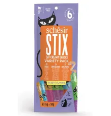 Schesir Stix Крем-лакомство Mix (Курица, утка, лосось), 15 г х 6 шт