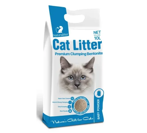 Naturalitter Bentonite Cat Litter Детская пудра, 10 л