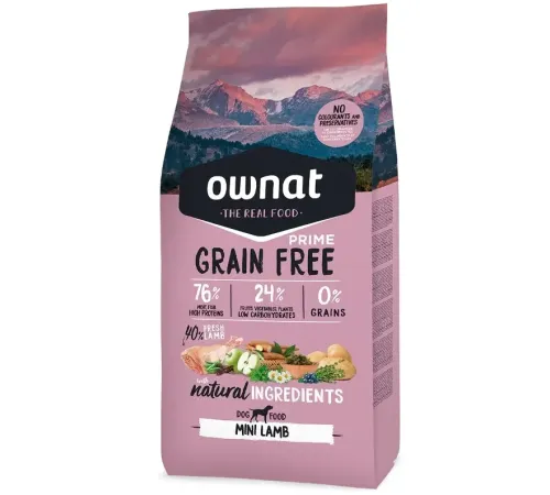 OWNAT Prime Grain Free Adult Mini Dog (Ягненок), 3 кг