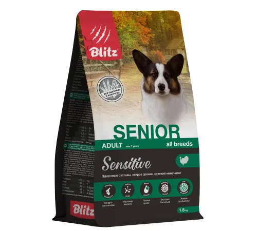 Blitz Sensitive Senior (Индейка), 1,8 кг