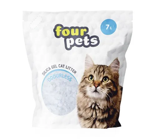 FOUR PETS силикагелевый наполнитель (без запаха) 7 л