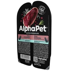 AlphaPet Superpremium Утка и клюква мясные кусочки в соусе для кошек, 80 г