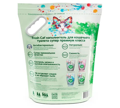 Fresh Cat Силикагелевый наполнитель Летняя прохлада, 5 л