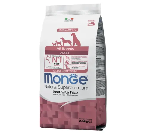 Monge Dog Speciality Adult All Breeds (Говядина, рис), 2,5 кг