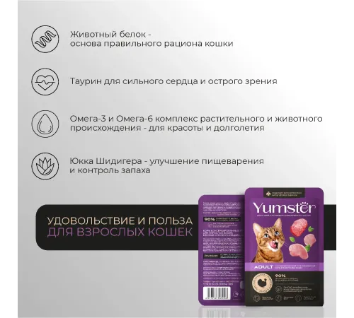 Yumster Adult Cat (Индейка в соусе), 85 г