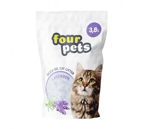 FOUR PETS силикагелевый наполнитель (Лаванда), 3,8 л