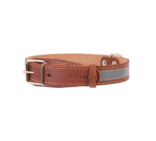 Collar со светоотражающей лентой Brown 25 мм, 38-50 см