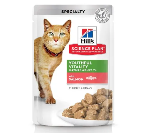 Hill's Science Plan Senior Vitality Влажный корм для пожилых кошек 7+ (лосось) 85 г