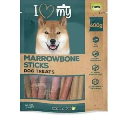 I love my Marrowbone Жевательные трубочки для собак с птицей, 600 г
