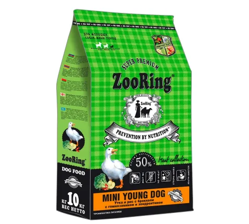 ZooRing Mini Young Dog (Утка и рис с брокколи), 10 кг