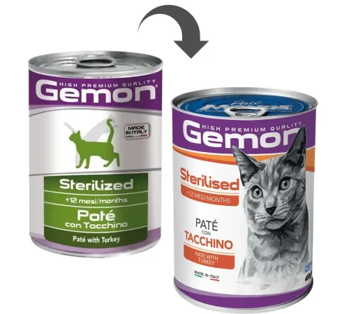 Gemon Консервы Cat Sterilized Pate (Индейка), 400 г