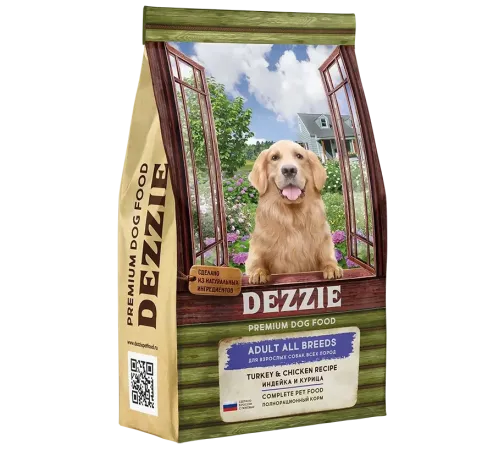 Dezzie Adult Dog (Индейка, курица), 15 кг