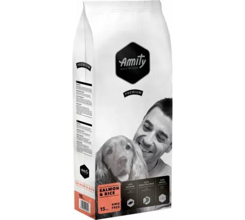 Amity Premium Adult (Лосось и рис), 15 кг