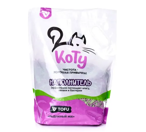 КОТУ Наполнитель TOFU Радужный MIX 6 л