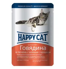 Happy Cat для взрослых кошек (Говядина, печень, горошек) 100 г