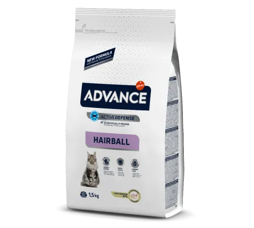Advance Cat Hairball (Индейка и рис), 1,5 кг