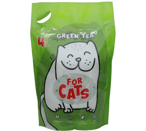 FOR CATS Наполнитель силикагелевый (зеленый чай), 4 л