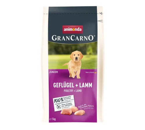 Animonda GranCarno Junior (Птица и ягненок), 1 кг срок до 10.06.2026 г