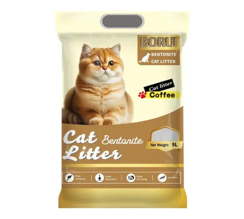 Borui Наполнитель комкующийся бентонитовый (Кофе), 5 л