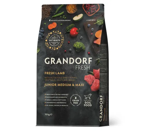 Grandorf Fresh Junior Medium & Maxi (Ягненок и батат), 10 кг