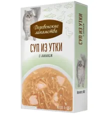 Деревенские лакомства Суп из утки с лососем, 35 г х 4 шт (Box)
