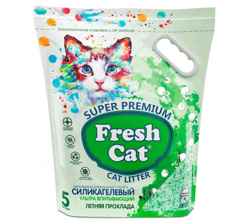 Fresh Cat Силикагелевый наполнитель Летняя прохлада, 5 л