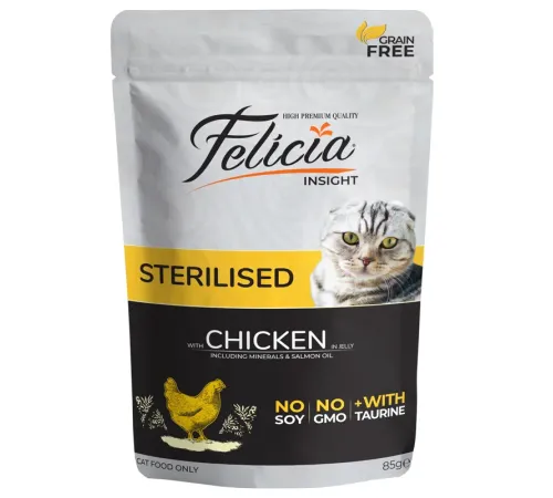 Felicia Sterilised Adult Cat (Курица в желе), 85 г