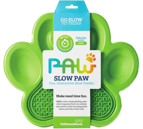 PetDreamHouse Миска для медленного кормления PAW 2в1, зеленая