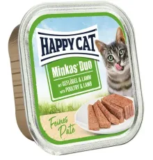 Happy Cat Minkas Duo Паштет (Птица и ягненок), 100 г