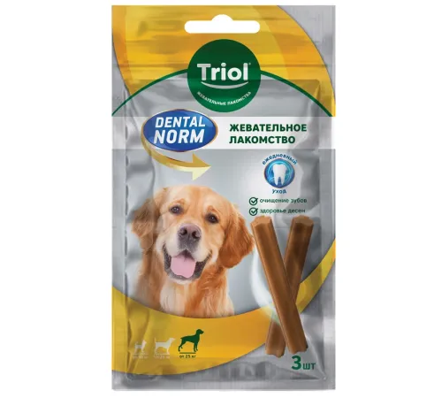 Triol DENTAL NORM Палочки жевательные для собак крупных пород, 120 г (3 шт/уп)