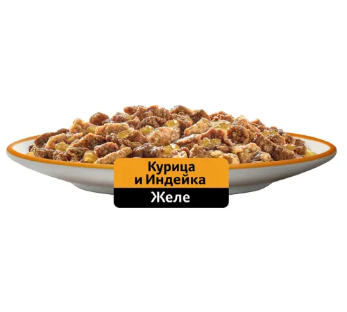 Whiskas желе с курицей и индейкой, 75 г х 28 шт (уп)