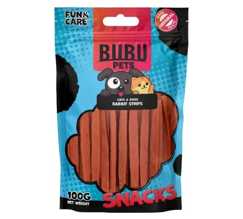 Bubu Pets Стрипсы полоски из кролика, 100 г