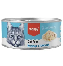 Wanpy Cat Консервы Курица с треской, 95 г