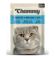 Chammy Консервы для кошек (Лосось и форель в соусе), 85 г х 25 шт