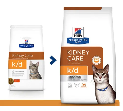 Hill's Prescription Diet k/d Kidney Care для кошек, с курицей 400 г