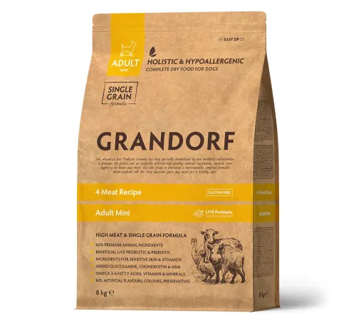 Grandorf Probiotics Adult Mini (4 вида мяса), 8 кг