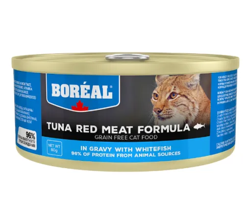 Boreal Cat Красное мясо тунца в соусе с белой рыбой 80 г