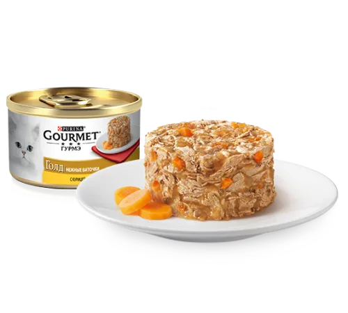 Gourmet Голд Нежные биточки с курицей и морковью, 85 г