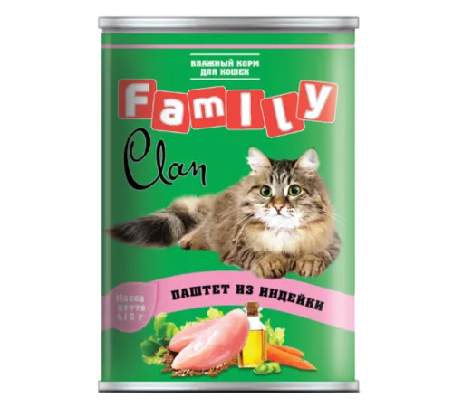 Clan Family Паштет из индейки для кошек №26, 415 г