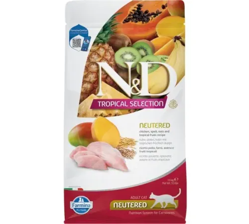 Farmina N&D LG Tropical Selection Neutered Cat (Курица, тропические фрукты), 1,5 кг
