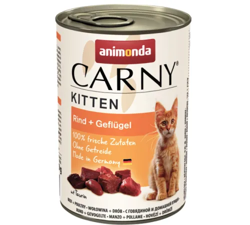 Carny Kitten (с говядиной и домашней птицей) 200 г х 10 шт