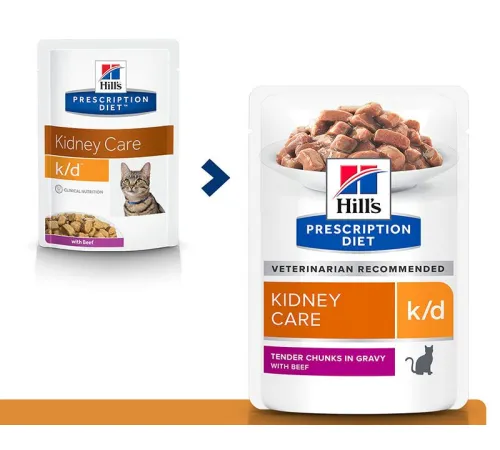 Hill's Prescription Diet k/d Kidney Care для кошек с говядиной, 85 г