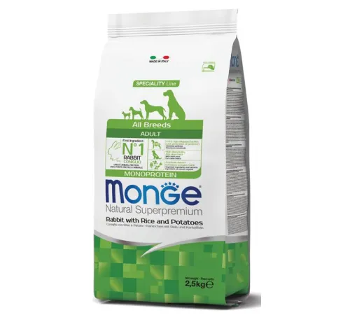 Monge Dog Speciality Adult All Breeds (Кролик, рис) 2,5 кг