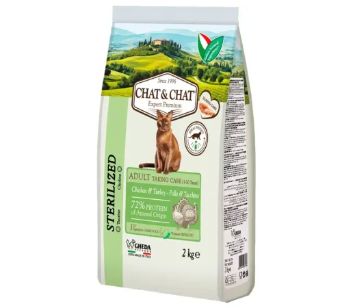 Chat&Chat Expert Adult Sterilized Cat (Птица), 14 кг