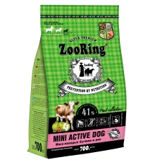 ZooRing Adult Mini Active Dog (Молодой бычок, рис), 700 г