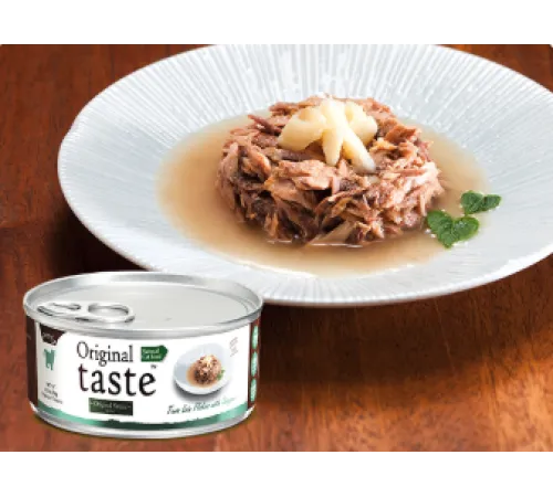 Original Tasty Хлопья из филе тунца с белым люцианом в соусе, 70 г
