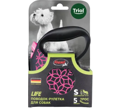 Triol Поводок-рулетка Flexi Life Pink, трос S