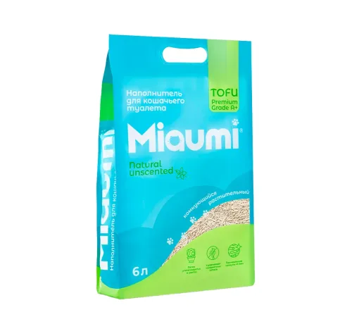 Miaumi Наполнитель TOFU Natural Unscented, 6 л