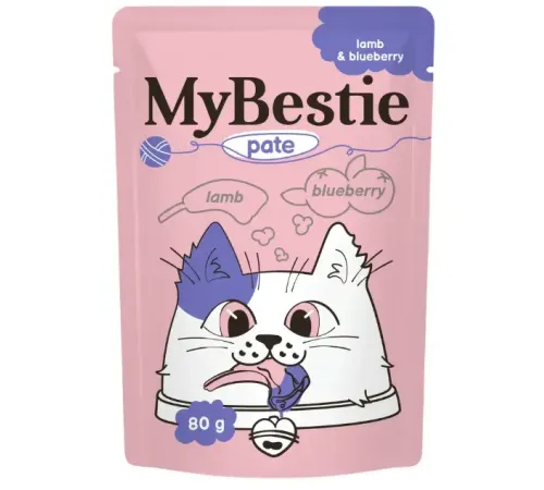 MyBestie Паштет для кошек (Ягненок и черника), 80 г
